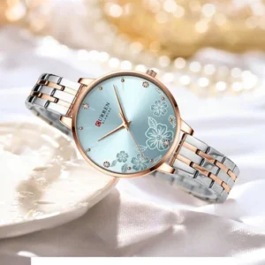 Elegant Women's Fashion Digital Watch with Diamond Accents and Stainless Steel Band