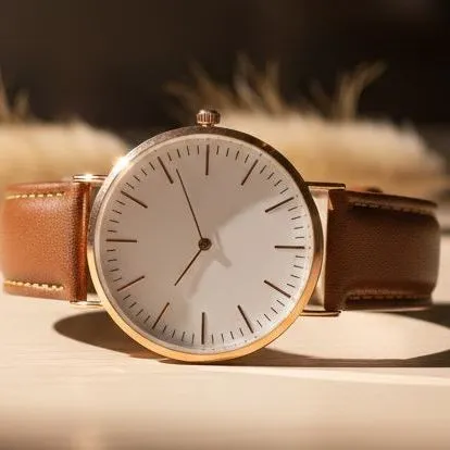 Elegant Minimalist Men's Analog Watch - Premium Brown - Image 2